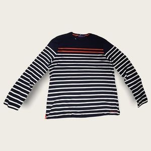 RALPH LAUREN PURPLE LABEL Men's Stripe Crew Long-Sleeve T-Shirt Navy NEW